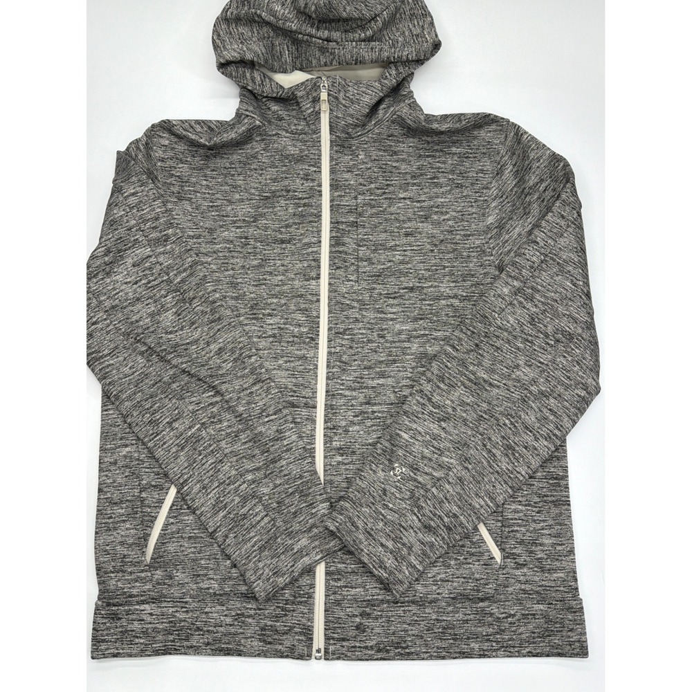 Lululemon Mens Full Zip Hoodie Gray White Space Dye Performance‎ Jacket Large